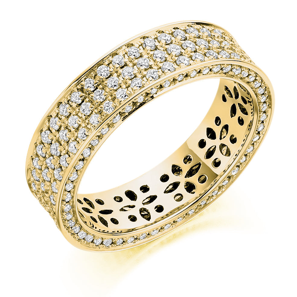 Pavé Diamond Full Eternity Ring, 1.5ct in Yellow Gold