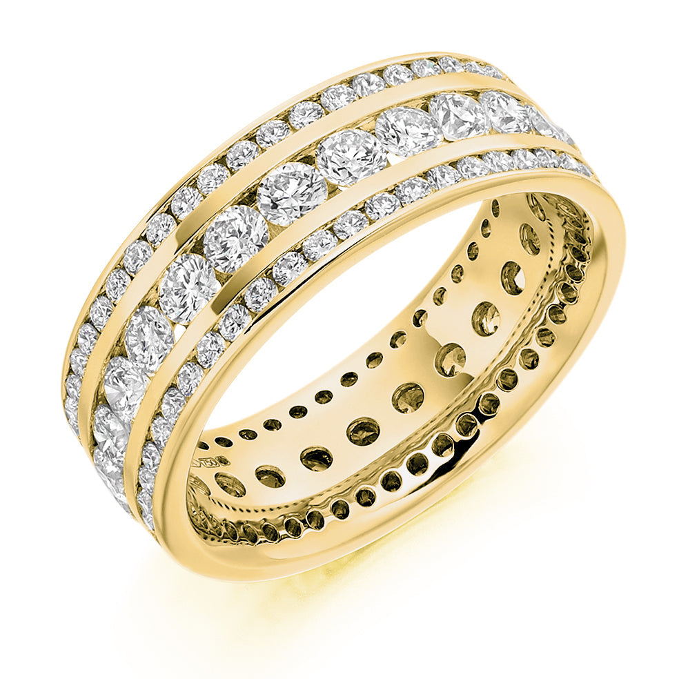 Channel-Set Full Eternity Ring, 2.6ct total in Yellow Gold
