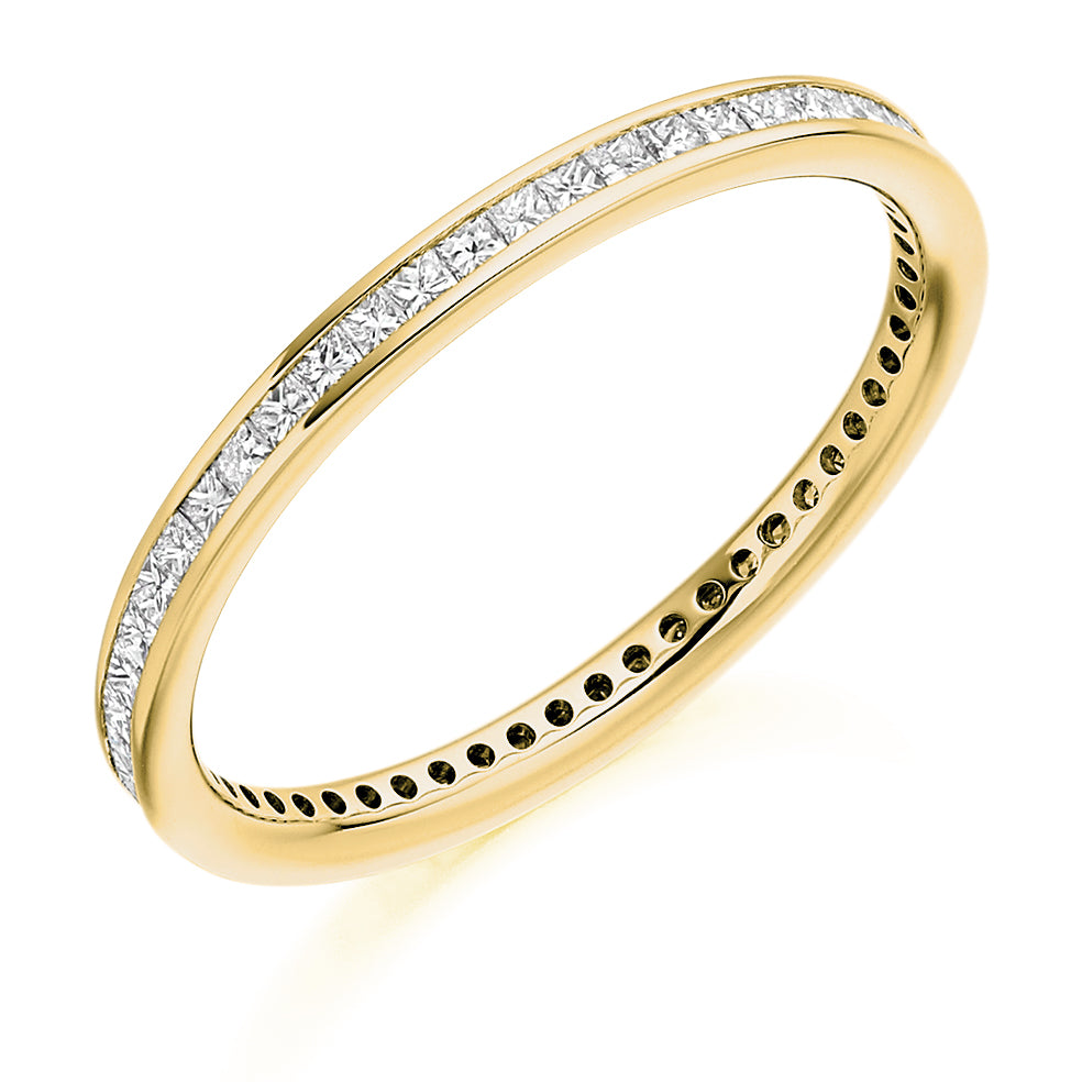 Channel-Set Diamond Full Eternity Ring F, 0.5ct in Yellow Gold