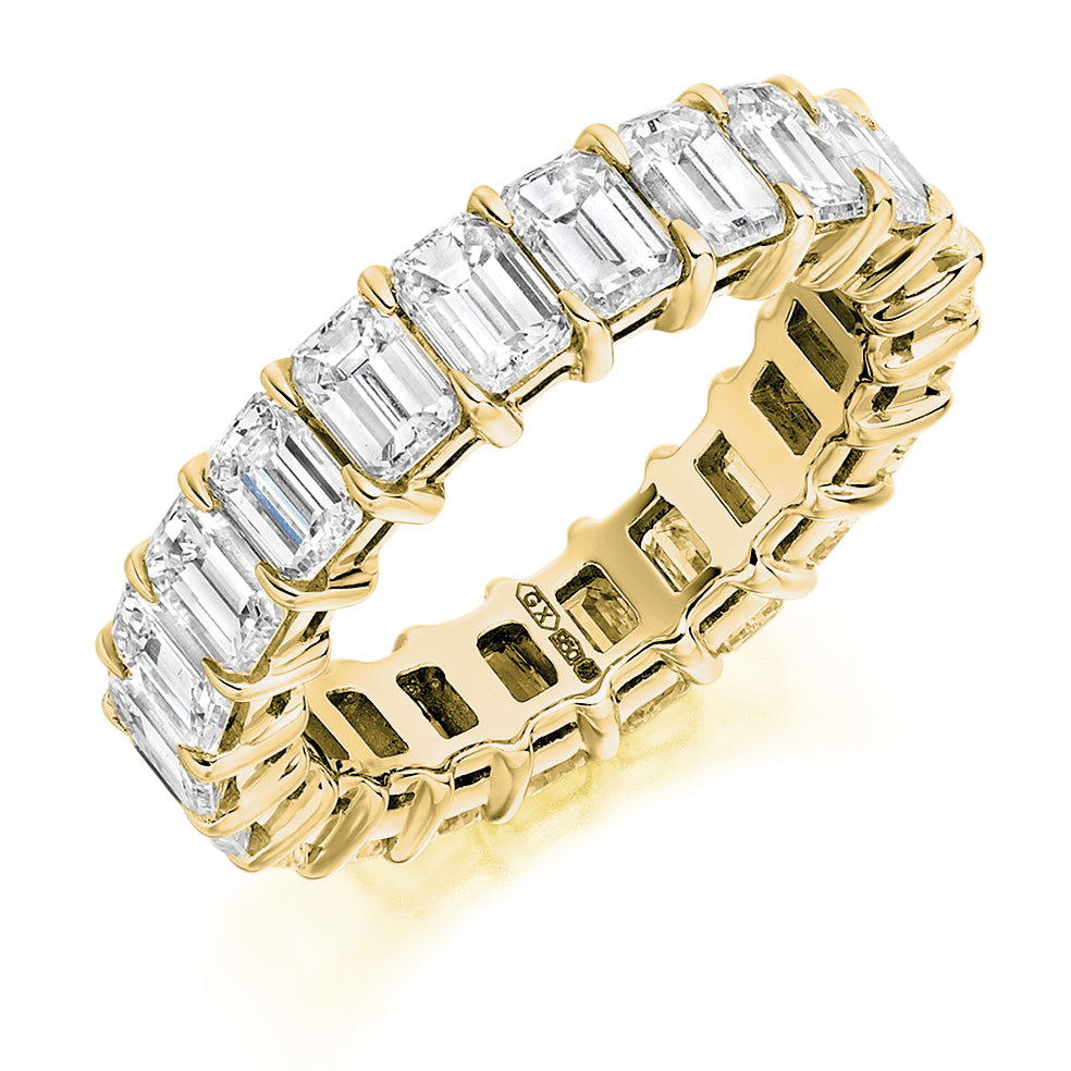 Claw-Set Diamond Full Eternity Ring, 6.5ct in Yellow Gold