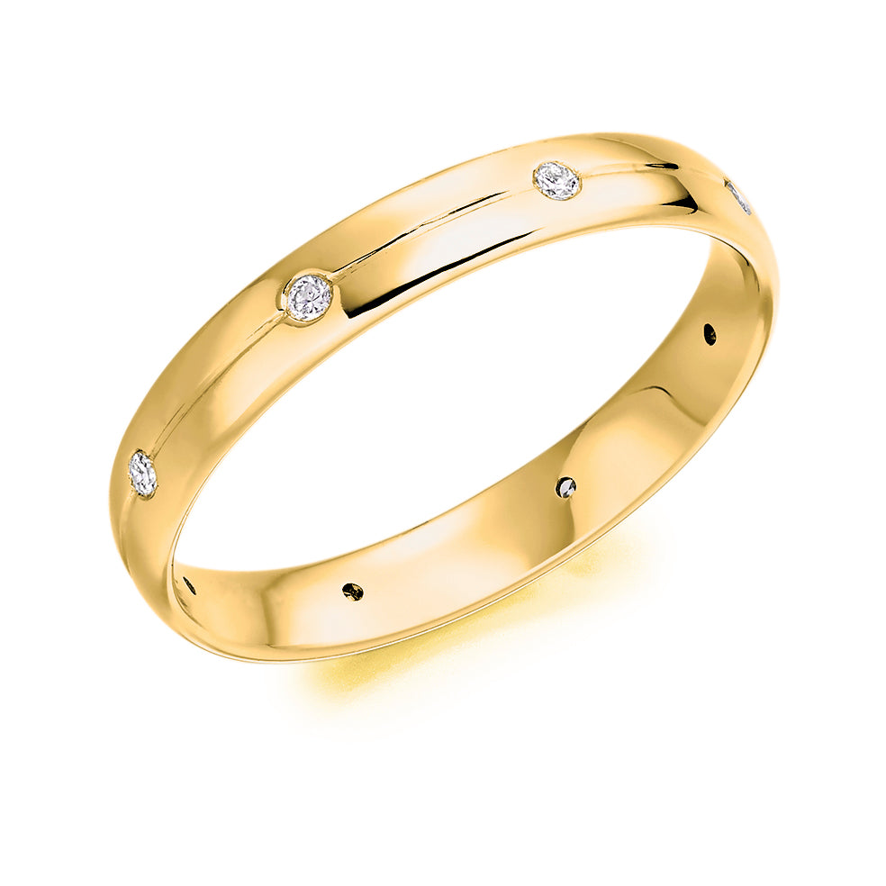 Flush-Set Diamond Full Eternity Ring, 0.09ct in Yellow Gold