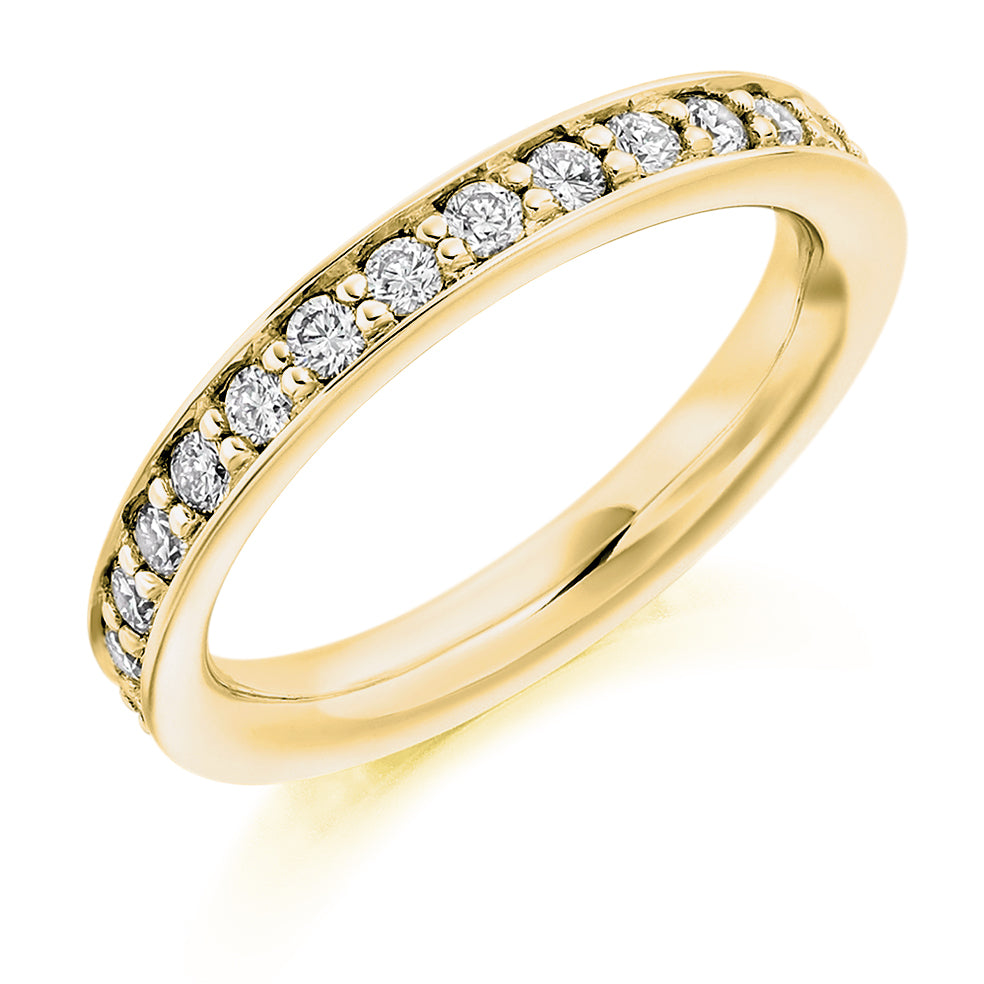 Grain-Set Diamond Full Eternity Ring with Right-Hand, 1.0ct in Yellow Gold