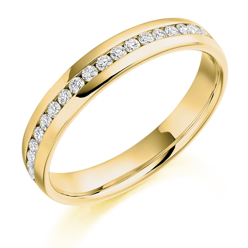 Channel-Set Diamond Full Eternity Ring B, 0.5ct in Yellow Gold