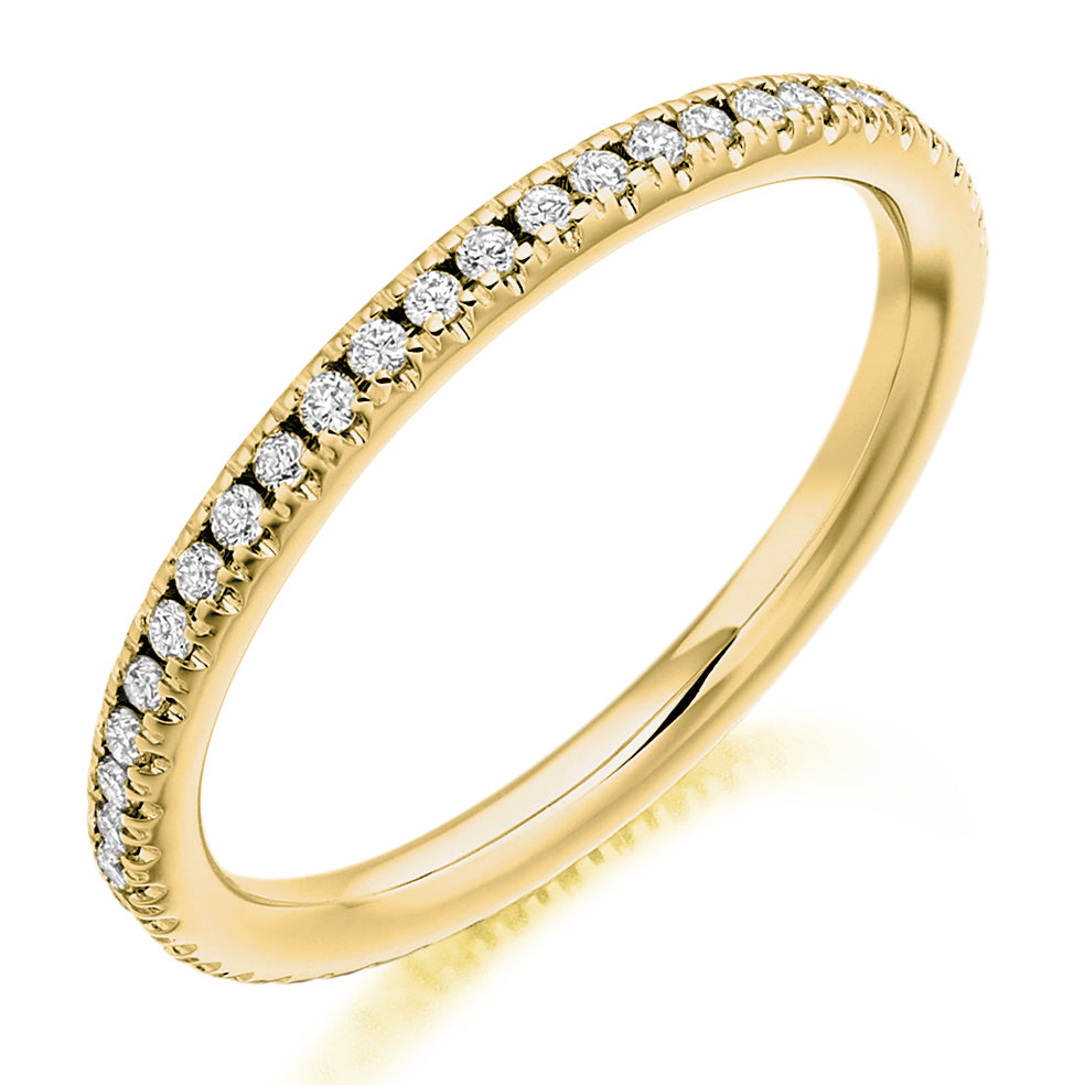 Micro-Claw Diamond Full Eternity Ring, 0.35ct in Yellow Gold