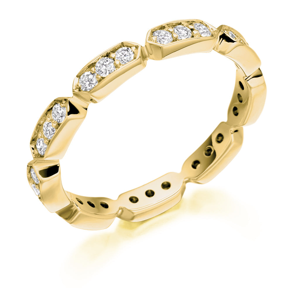 Grain-Set Full Eternity Ring, 0.5ct total in Yellow Gold