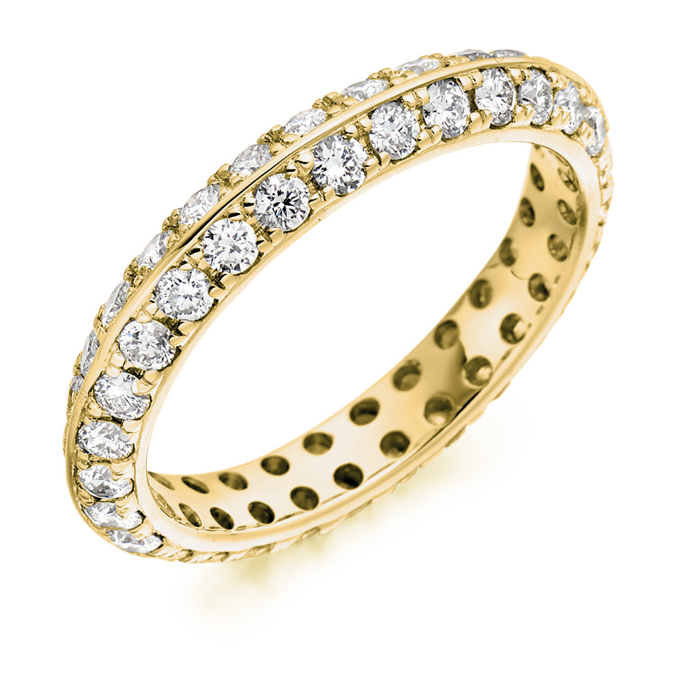 Grain-Set Full Eternity Ring, 1.5ct total in Yellow Gold