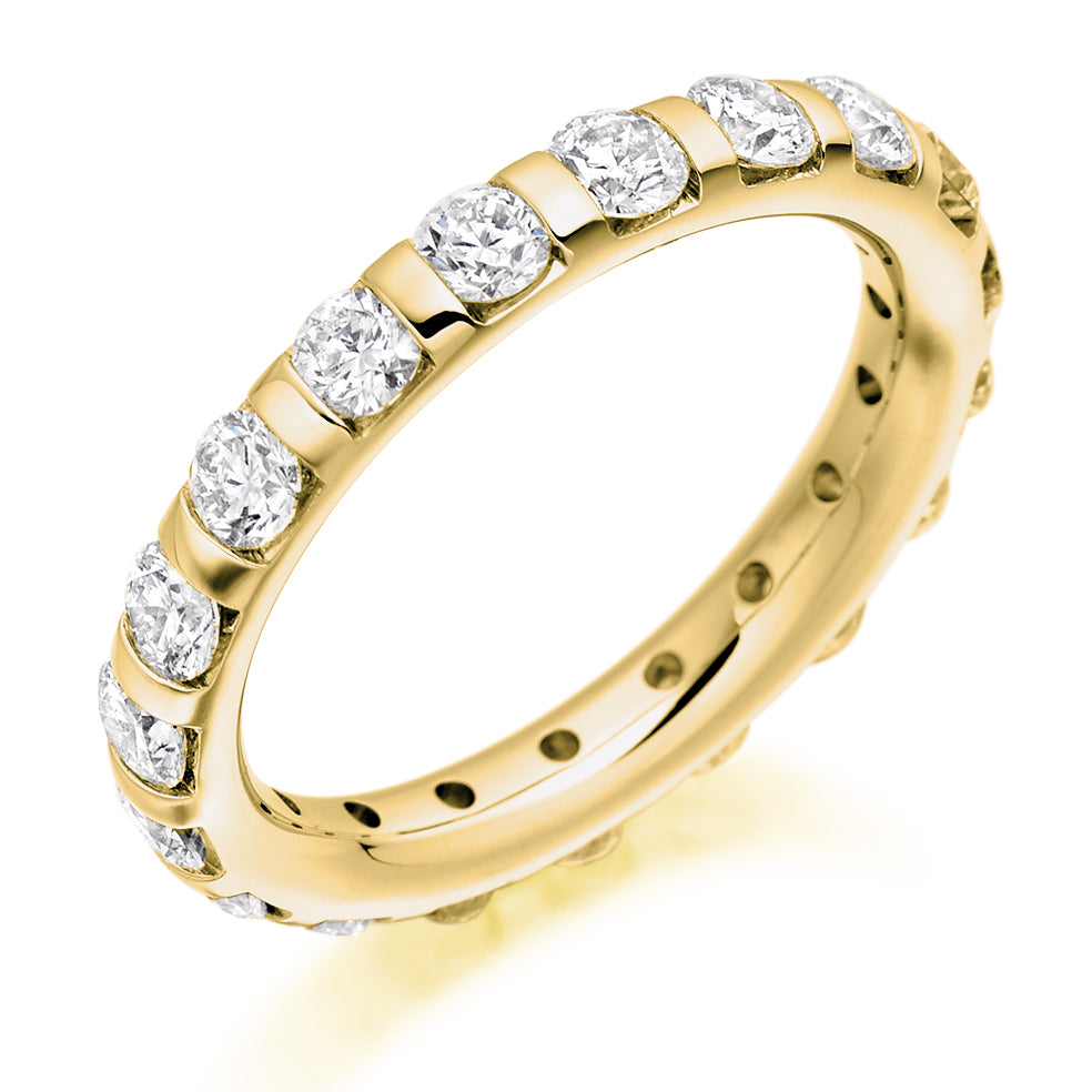 Bar-Set Full Eternity Ring, 1.8ct total (FET2243) in Yellow Gold