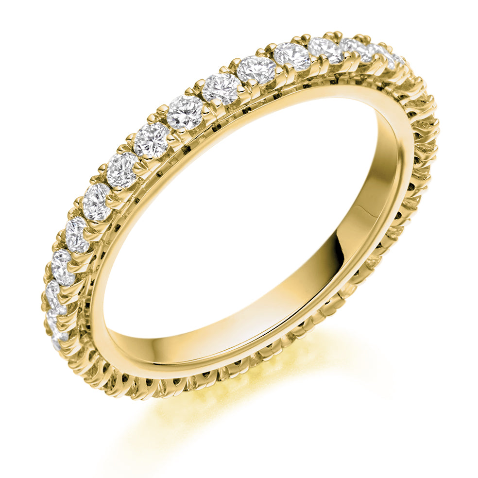 Micro-Claw Diamond Full Eternity Ring D, 1.0ct in Yellow Gold