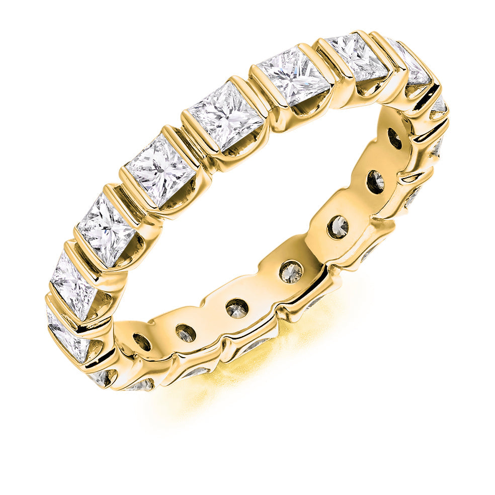 Bar-Set Full Eternity Ring, 1.8ct total (FET2497) in Yellow Gold