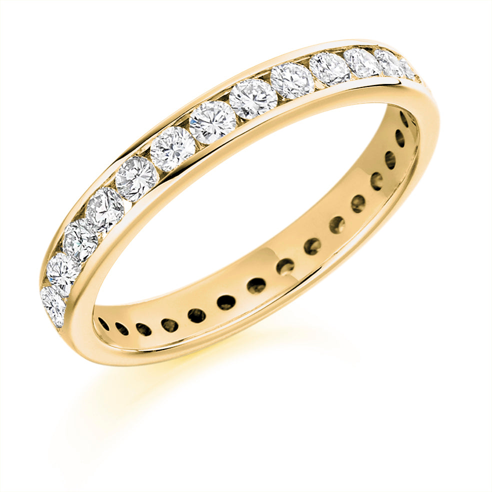 Channel-Set Full Eternity Ring, 1.0ct total in Yellow Gold