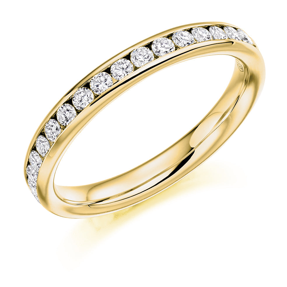 Channel-Set Diamond Full Eternity Ring C, 0.75ct in Yellow Gold