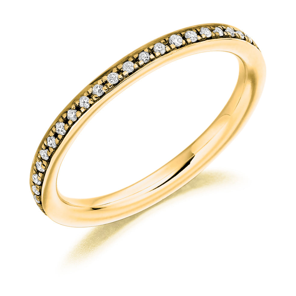 Grain-Set Diamond Full Eternity Ring B, 0.25ct in Yellow Gold