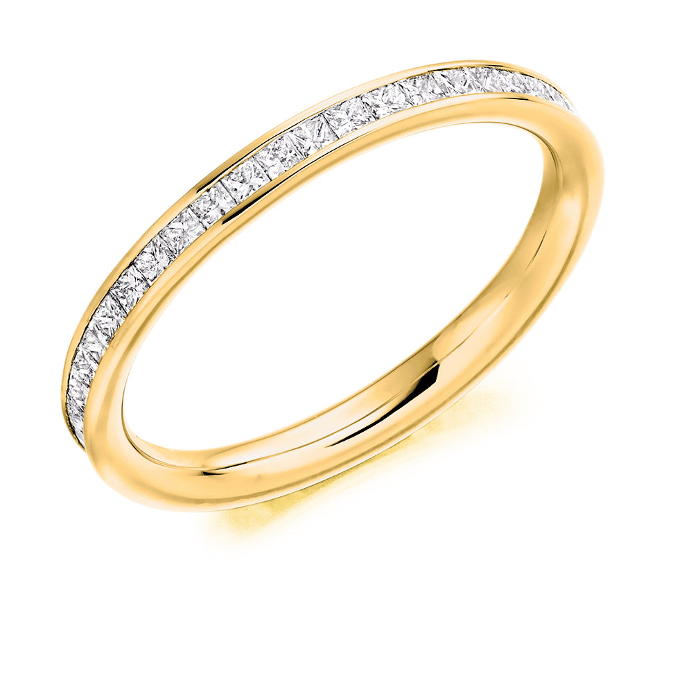 Channel-Set Diamond Full Eternity Ring C, 0.6ct in Yellow Gold