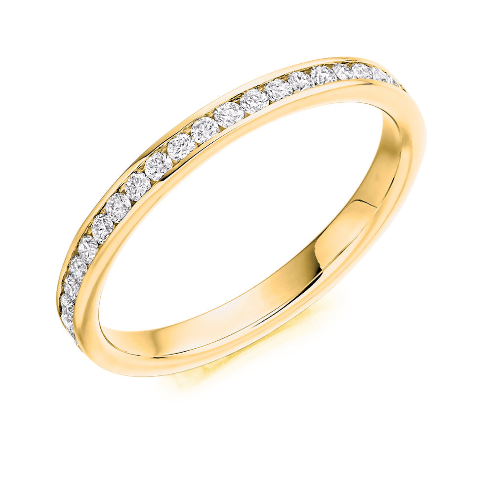 Channel-Set Diamond Full Eternity Ring D, 0.5ct in Yellow Gold