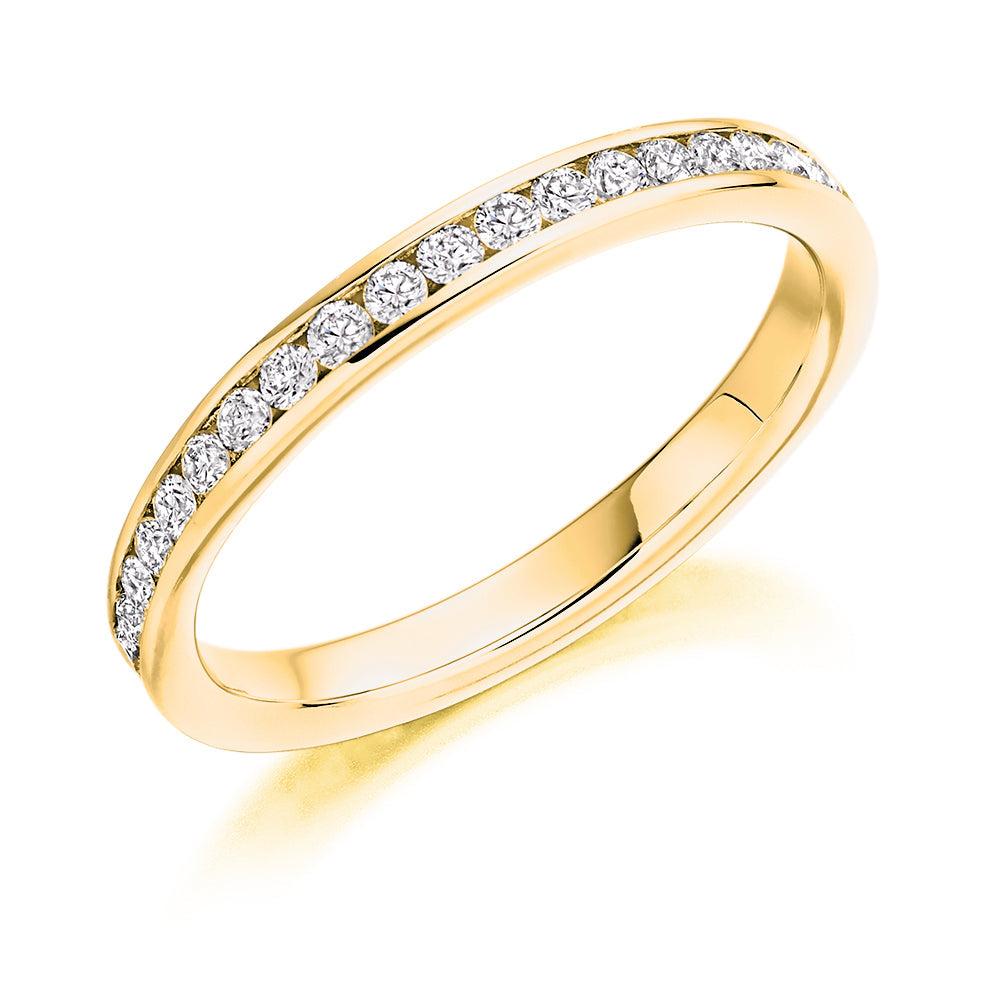 Channel-Set Diamond Full Eternity Ring B, 0.75ct in Yellow Gold