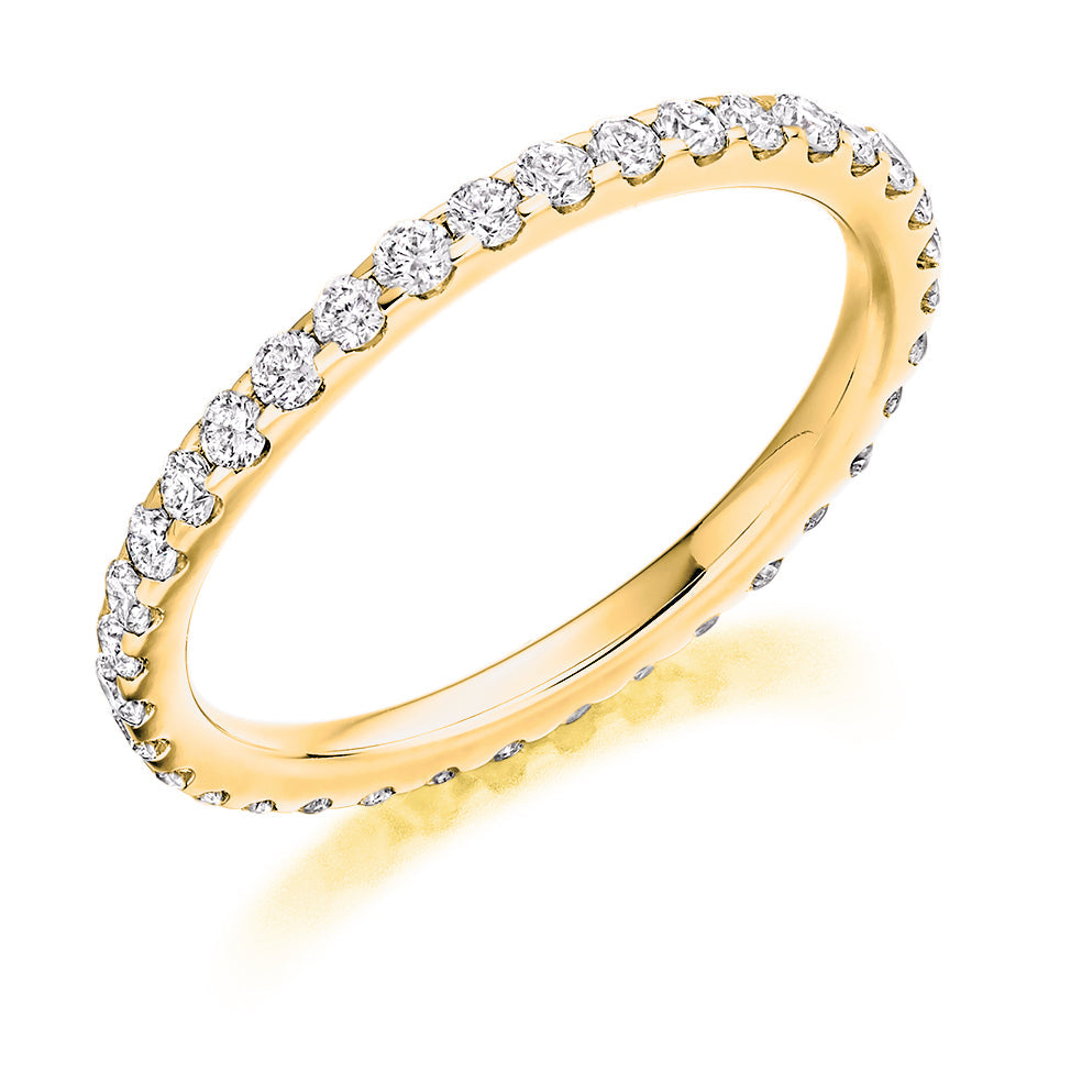 Micro-Claw Diamond Full Eternity Ring, 0.8ct in Yellow Gold