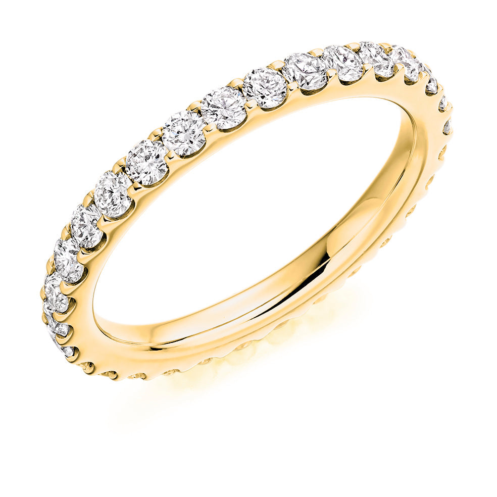 Micro-Claw Diamond Full Eternity Ring, 1.1ct in Yellow Gold