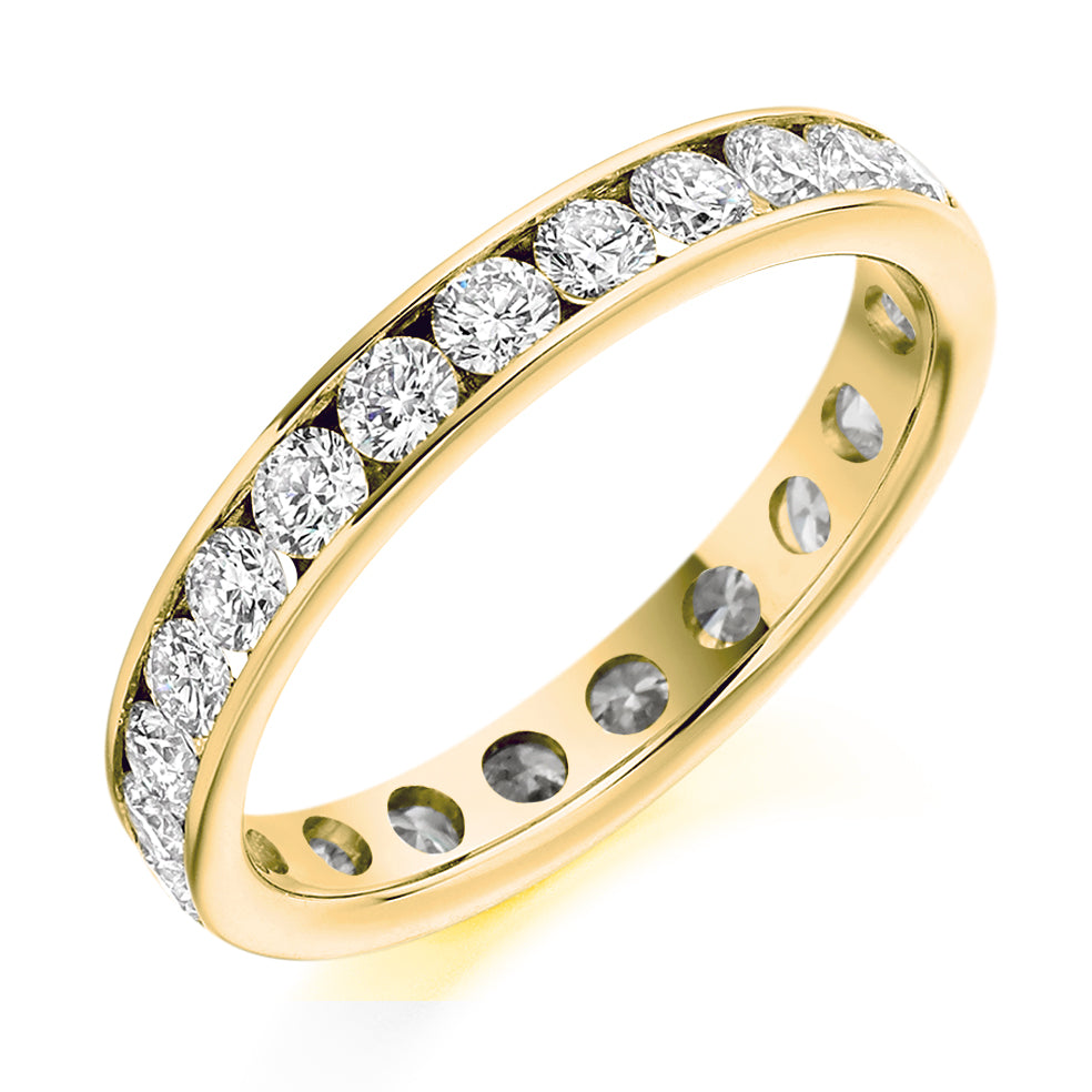 Channel-Set Full Eternity Ring, 1.35ct total (FET8079) in Yellow Gold