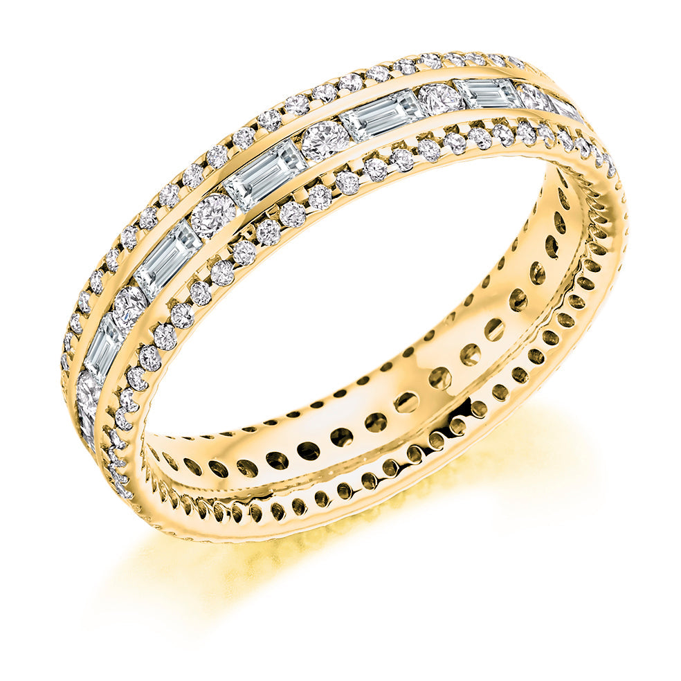 Channel & Micro-Claw Full Eternity Ring, 1.2ct total in Yellow Gold