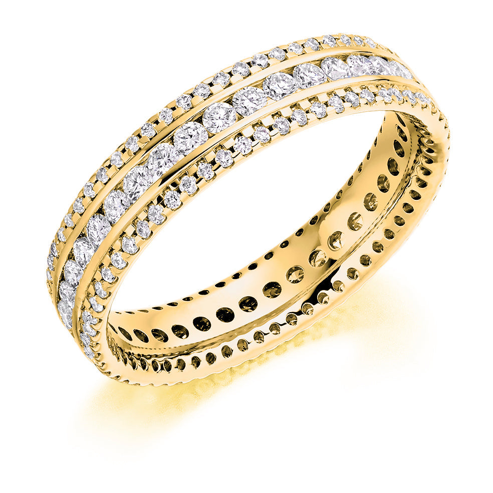 Channel & Micro-Claw Full Eternity Ring, 1.0ct total in Yellow Gold