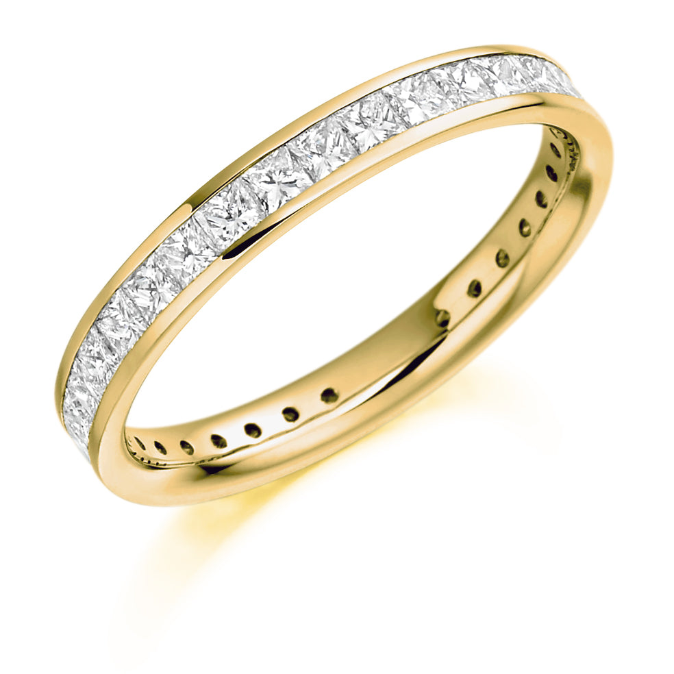 Channel-Set Diamond Full Eternity Ring B, 1.3ct in Yellow Gold