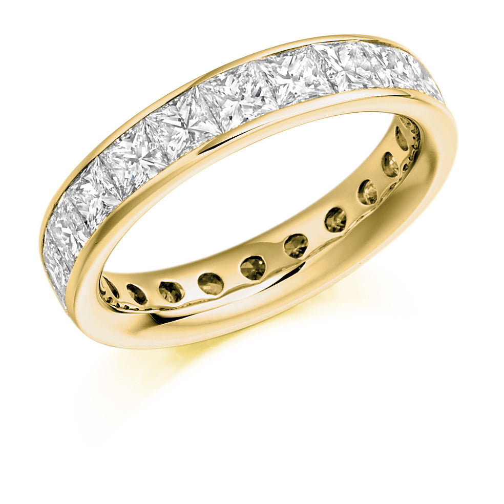 Channel-Set Diamond Full Eternity Ring, 3.3ct in Yellow Gold
