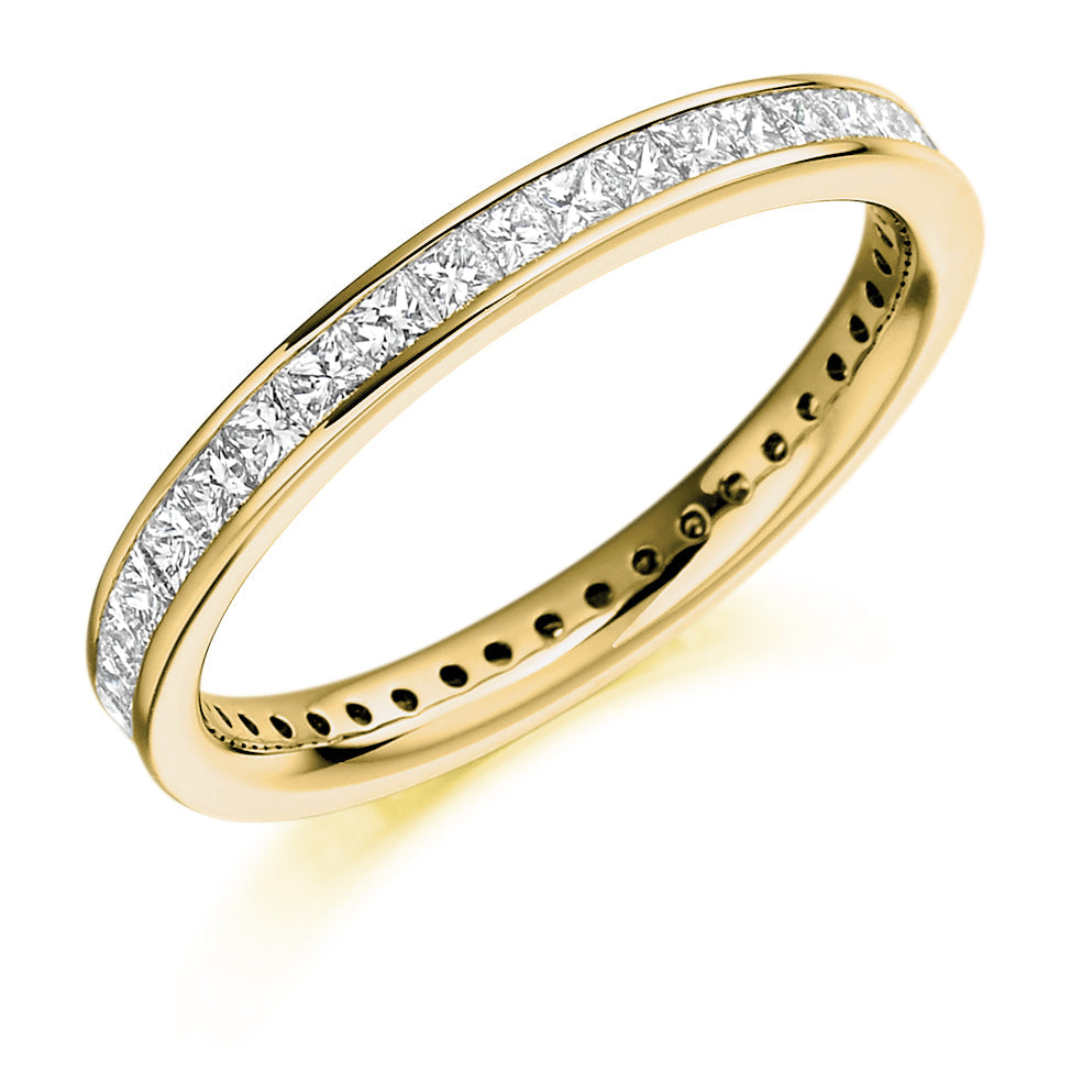 Channel-Set Diamond Full Eternity Ring B, 1.0ct in Yellow Gold