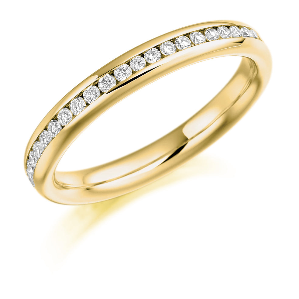 Channel-Set Diamond Full Eternity Ring C, 0.5ct in Yellow Gold
