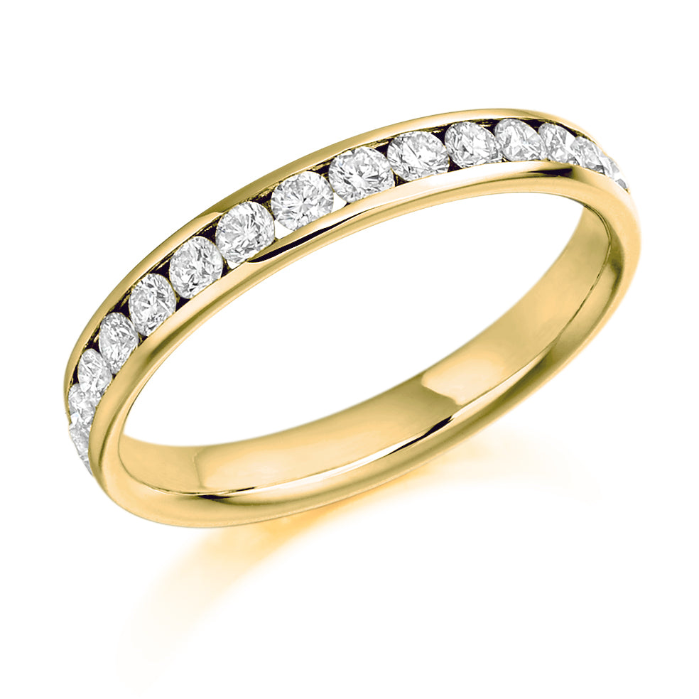 Channel-Set Diamond Full Eternity Ring, 1.04ct in Yellow Gold