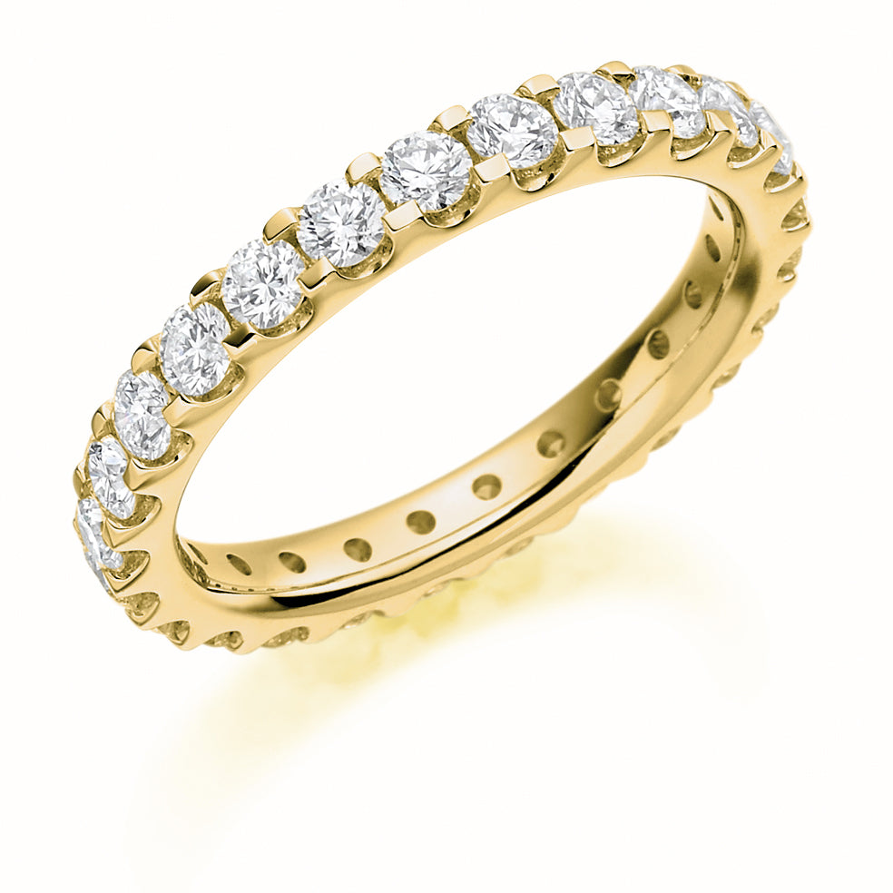Micro-Claw Full Eternity Ring, 1.5ct total in Yellow Gold