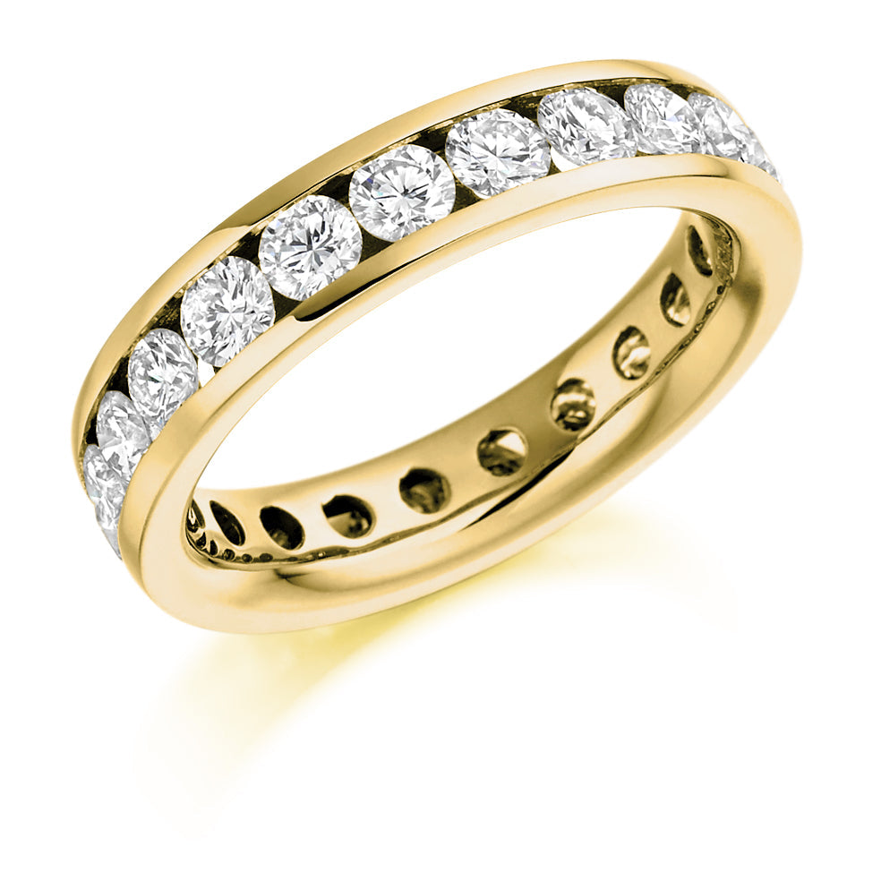 Channel-Set Diamond Full Eternity Ring, 2.54ct in Yellow Gold