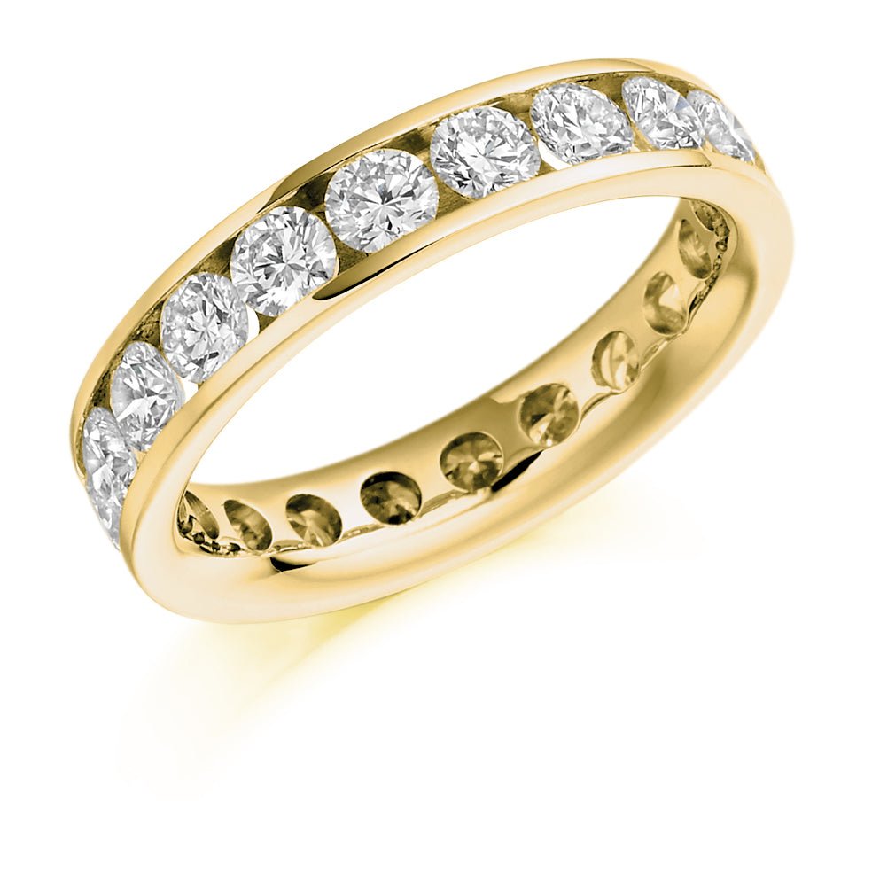 Channel-Set Diamond Full Eternity Ring, 3.04ct in Yellow Gold