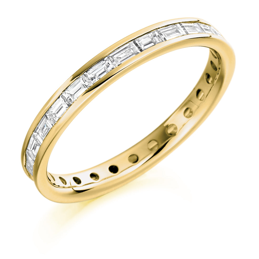Channel-Set Diamond Full Eternity Ring C, 1.0ct in Yellow Gold