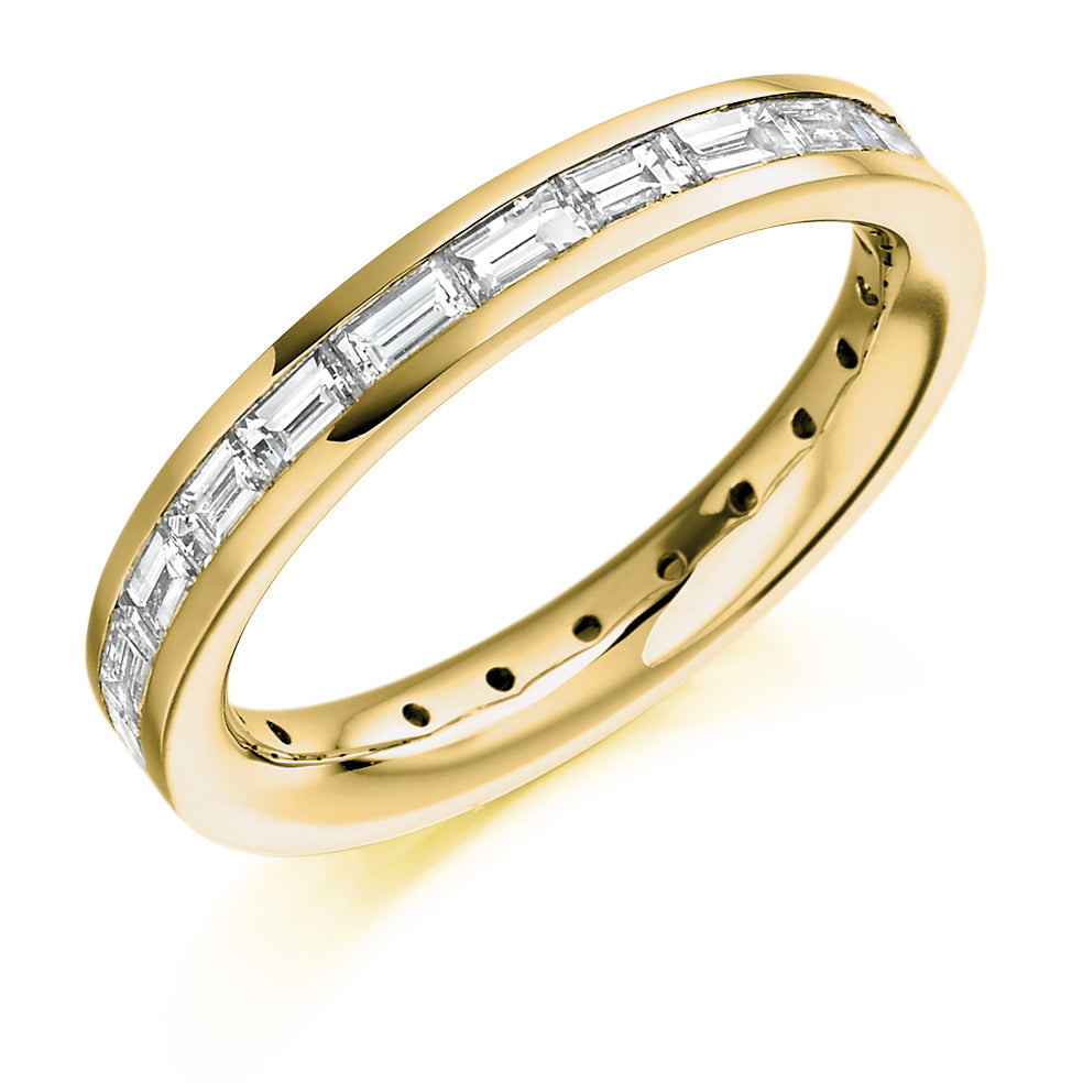 Channel-Set Diamond Full Eternity Ring with Right-Hand, 1.5ct in Yellow Gold