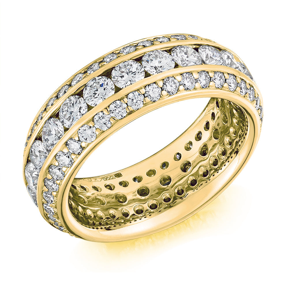 Channel-Set Full Eternity Ring, 4.0ct total in Yellow Gold