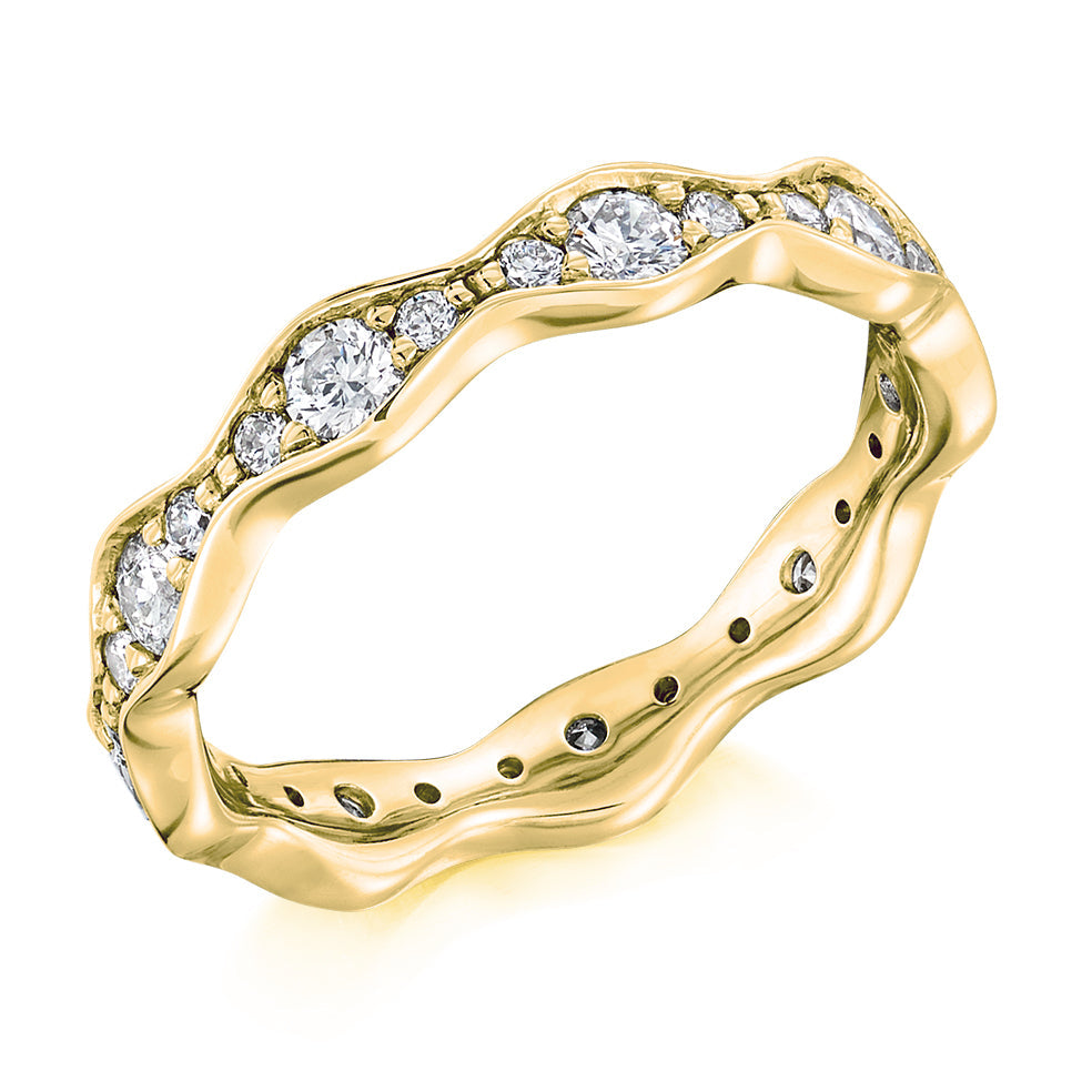 Grain-Set Full Eternity Ring, 1.0ct total in Yellow Gold