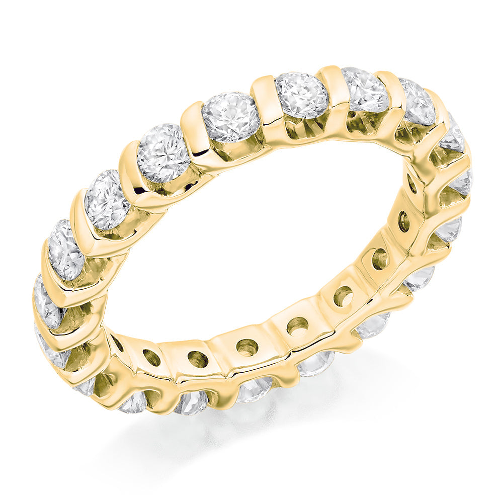 Bar-Set Full Eternity Ring, 2.0ct total in Yellow Gold