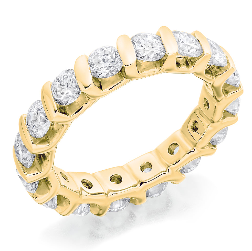 Bar-Set Full Eternity Ring, 3.0ct total in Yellow Gold