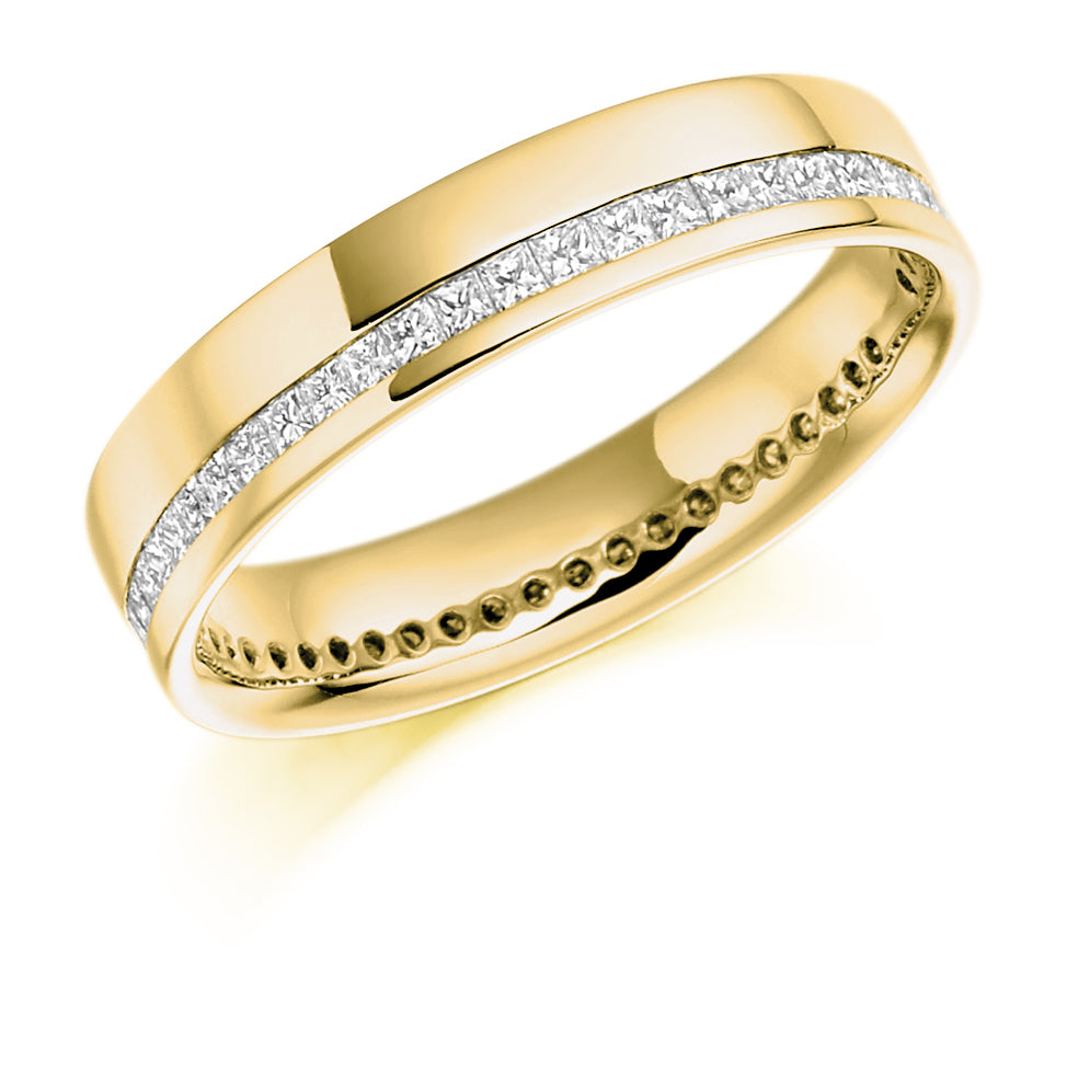 Offset Channel-Set Diamond Full Eternity Ring, 0.54ct in Yellow Gold