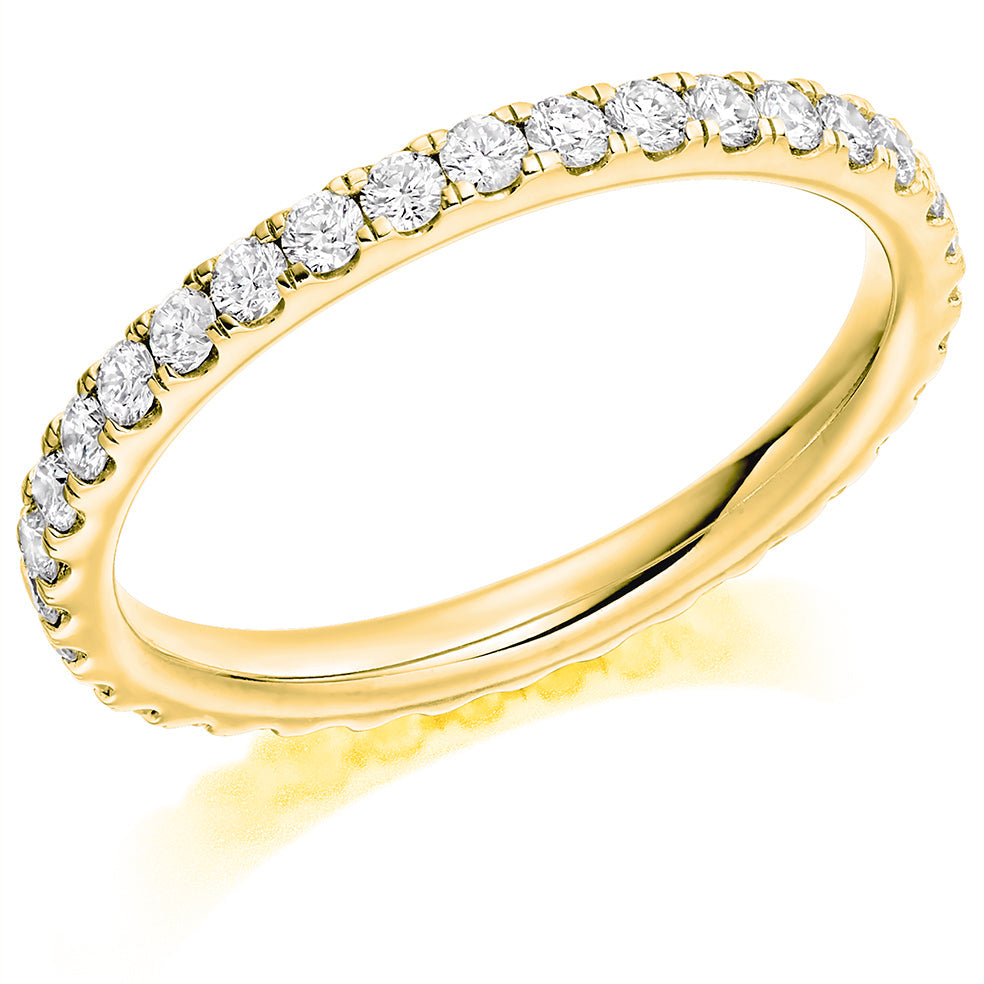 Micro-Claw Diamond Full Eternity Ring B, 0.75ct in Yellow Gold