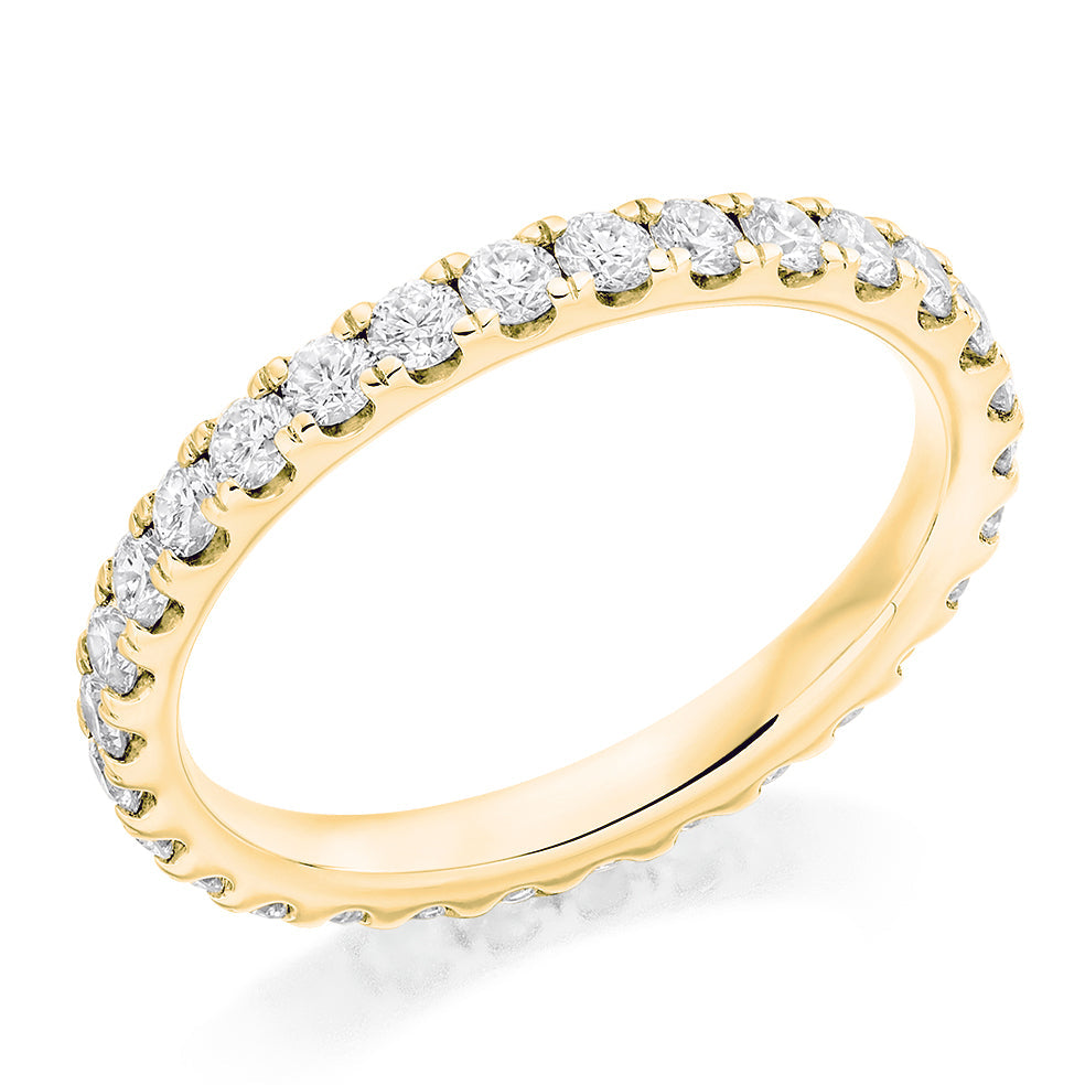 Micro-Claw Diamond Full Eternity Ring C, 1.0ct in Yellow Gold