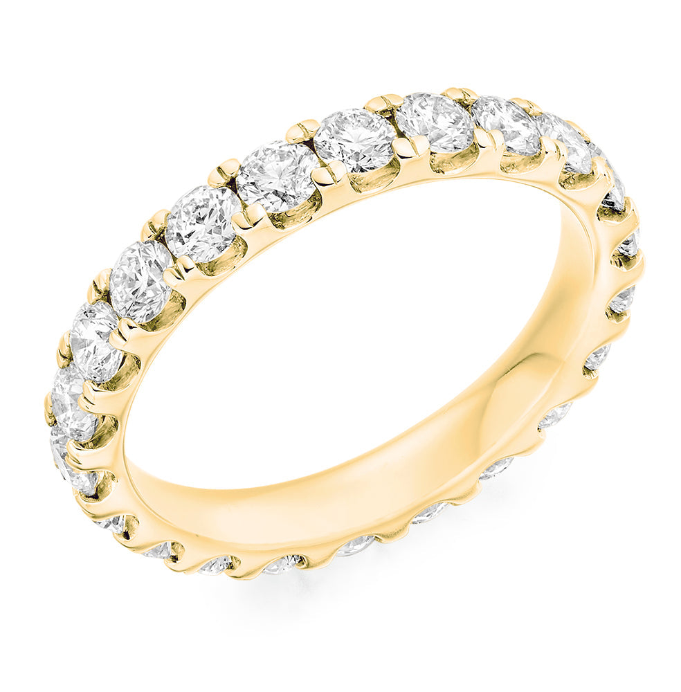 Micro-Claw Diamond Full Eternity Ring B, 1.5ct in Yellow Gold