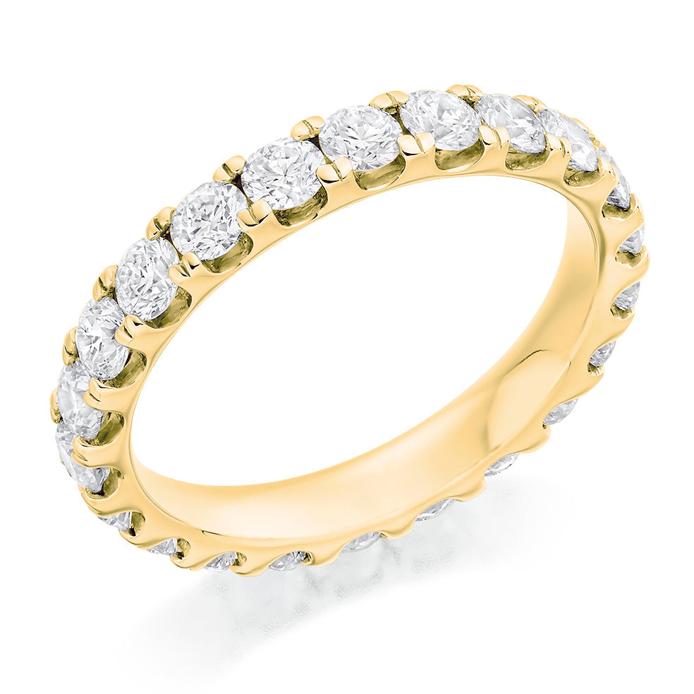 Micro-Claw Diamond Full Eternity Ring, 2.0ct in Yellow Gold