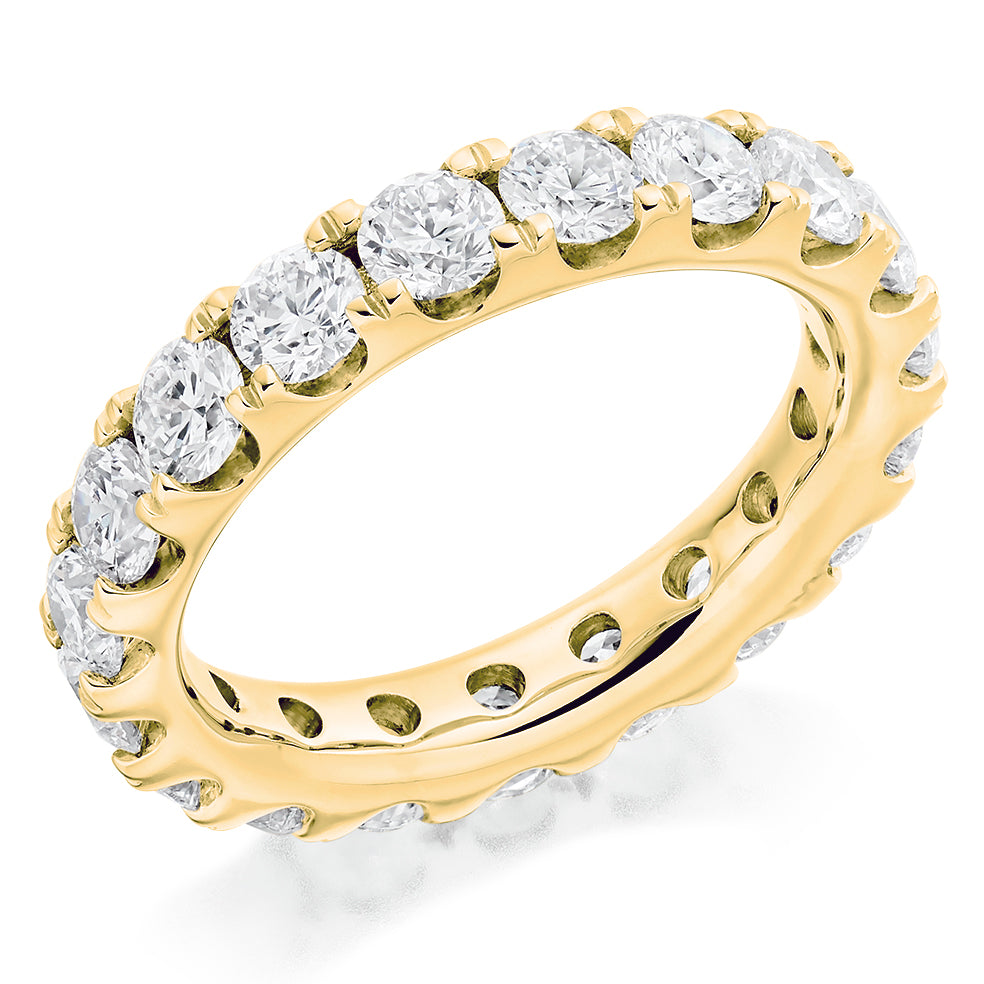 Micro-Claw Diamond Full Eternity Ring, 3.0ct in Yellow Gold