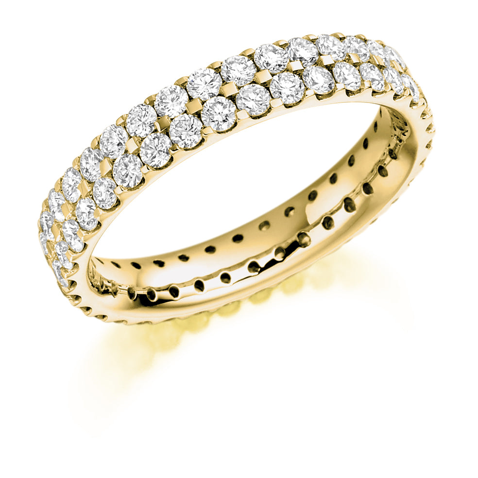 Micro-Pavé Diamond Full Eternity Ring, 1.55ct in Yellow Gold