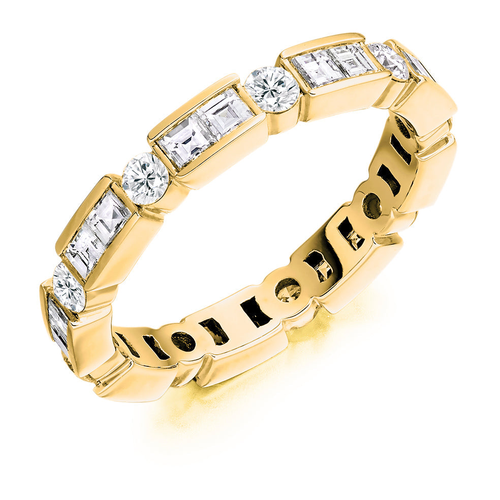 Bar-Set Full Eternity Ring, 1.5ct total (FETRC2012) in Yellow Gold