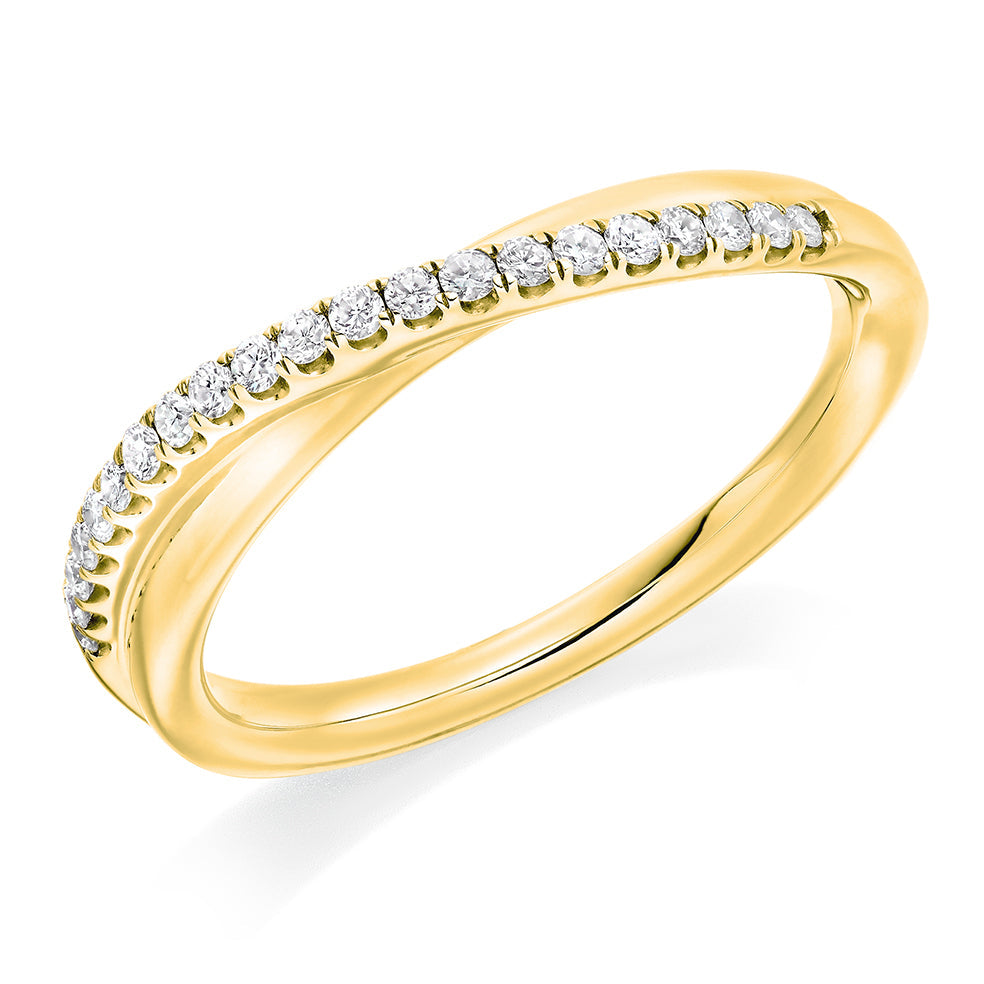 Micro-Claw Diamond Half Eternity Ring, 0.2ct in Yellow Gold