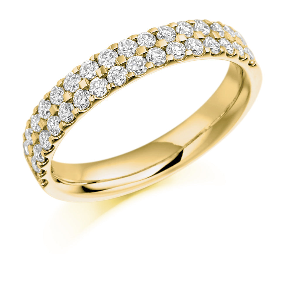 Micro-Claw Half Eternity Ring, 0.75ct total (HET1017) in Yellow Gold