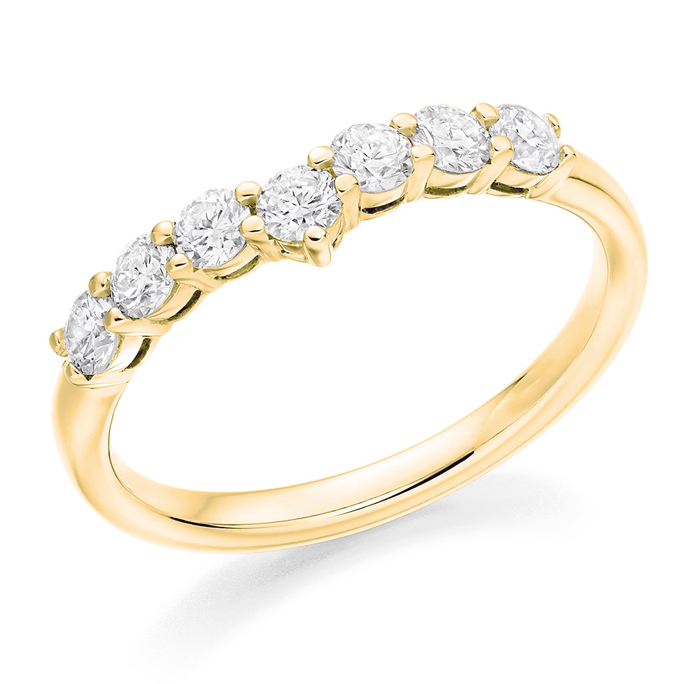 Shaped Claw-Set Half Eternity Ring, 0.5ct total in Yellow Gold