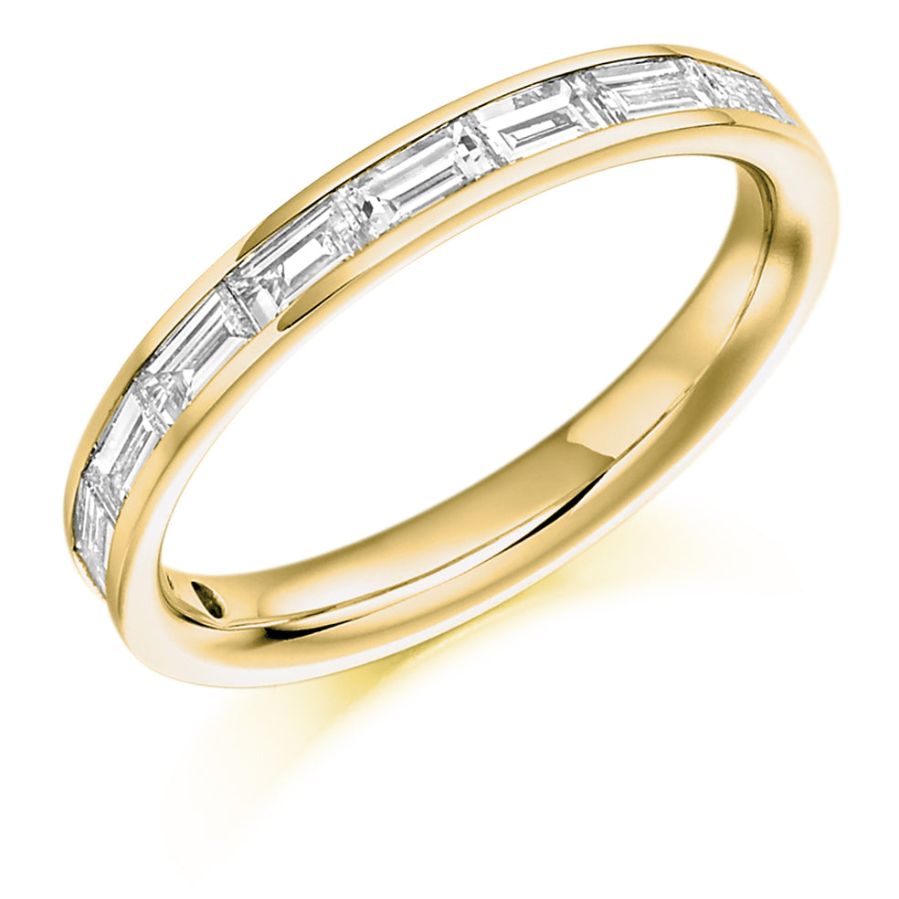 Channel-Set Half Eternity Ring, 0.75ct total (HET1020) in Yellow Gold